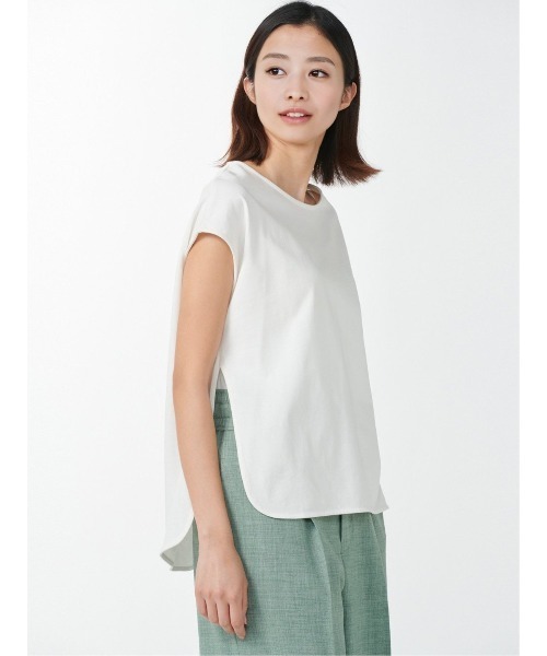 m.f.editorial（エムエフエディトリアル）の「m.f.エディトリアル レディース コットン フレンチスリーブ Tシャツ（Tシャツ/カットソー・レディース・イエロー/ホワイト/ブルー・FREE）」の10枚目の写真