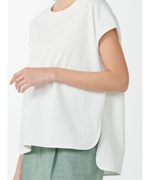 m.f.editorial（エムエフエディトリアル）の「m.f.エディトリアル レディース コットン フレンチスリーブ Tシャツ（Tシャツ/カットソー・レディース・イエロー/ホワイト/ブルー・FREE）」の11枚目の写真
