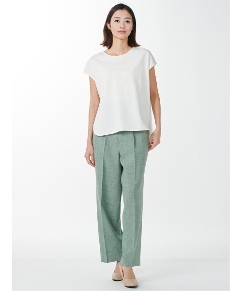 m.f.editorial（エムエフエディトリアル）の「m.f.エディトリアル レディース コットン フレンチスリーブ Tシャツ（Tシャツ/カットソー・レディース・イエロー/ホワイト/ブルー・FREE）」の12枚目の写真
