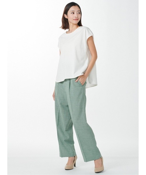 m.f.editorial（エムエフエディトリアル）の「m.f.エディトリアル レディース コットン フレンチスリーブ Tシャツ（Tシャツ/カットソー・レディース・イエロー/ホワイト/ブルー・FREE）」の13枚目の写真