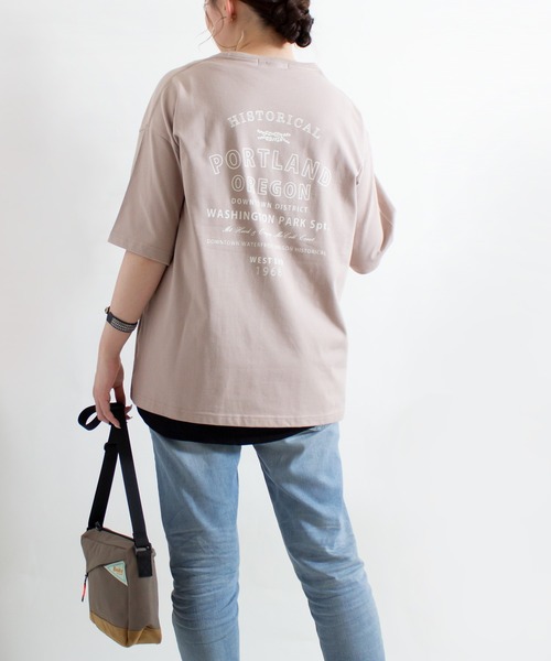 ALL ORDINARIES（オールオーディナリーズ）の「PORTLAND OREGON ビッグＴシャツ（Tシャツ/カットソー・レディース・ホワイト/ピンク/グリーン/サンドベージュ・S/M）」の4枚目の写真