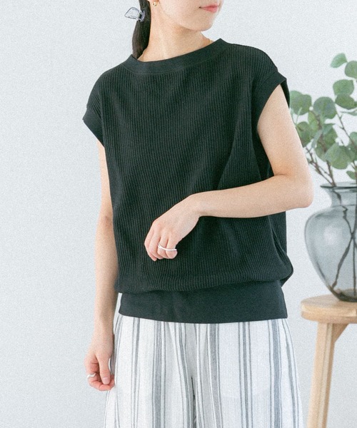 FORK&SPOON（フォークアンドスプーン）の「FORK&SPOON　変形ワッフルボートネックプルオーバー（Tシャツ/カットソー・レディース・ブラック系その他/アイボリー/ブラック/ホワイト系その他・1）」の22枚目の写真