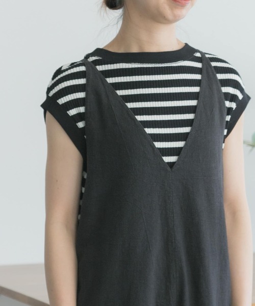 FORK&SPOON（フォークアンドスプーン）の「FORK&SPOON　変形ワッフルボートネックプルオーバー（Tシャツ/カットソー・レディース・ブラック系その他/アイボリー/ブラック/ホワイト系その他・1）」の8枚目の写真