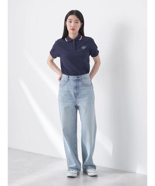 earth music&ecology（アースミュージックアンドエコロジー）の「ハートロゴ刺繍ポロ（シャツ/ブラウス・レディース・レッド/ネイビー/アイボリー/ブルー・S/M）」の5枚目の写真