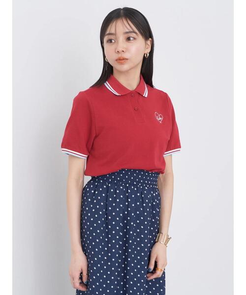 earth music&ecology（アースミュージックアンドエコロジー）の「ハートロゴ刺繍ポロ（シャツ/ブラウス・レディース・レッド/ネイビー/アイボリー/ブルー・S/M）」の18枚目の写真