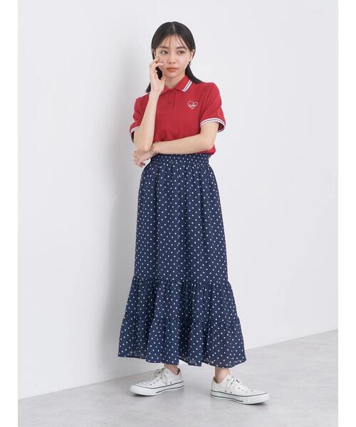 earth music&ecology（アースミュージックアンドエコロジー）の「ハートロゴ刺繍ポロ（シャツ/ブラウス・レディース・レッド/ネイビー/アイボリー/ブルー・S/M）」の22枚目の写真