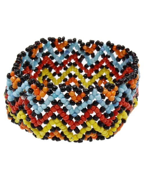 mystic（ミスティック）の「ビーズししゅうゴムブレス（ブレスレット・レディース・その他1/ブラック/ホワイト/オレンジ・ﾌﾘ-）」の3枚目の写真