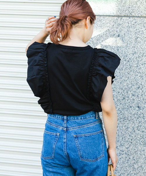 ITEMS URBANRESEARCH(アイテムズ アーバンリサーチ)の「フハクラッフルプルオーバー(Tシャツ/カットソー・レディース・ホワイト/ブラック・FREE)」の16枚目の写真