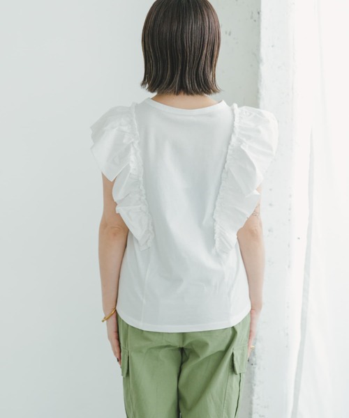 ITEMS URBANRESEARCH(アイテムズ アーバンリサーチ)の「フハクラッフルプルオーバー(Tシャツ/カットソー・レディース・ホワイト/ブラック・FREE)」の6枚目の写真