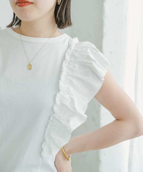 ITEMS URBANRESEARCH(アイテムズ アーバンリサーチ)の「フハクラッフルプルオーバー(Tシャツ/カットソー・レディース・ホワイト/ブラック・FREE)」の8枚目の写真