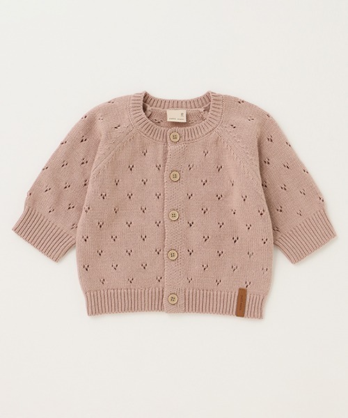 petit main（プティマイン）の「針抜きカーディガン（カーディガン/ボレロ・キッズ・アイボリー/ピンク/ライトグリーン・80ｃｍ/70cm）」の3枚目の写真