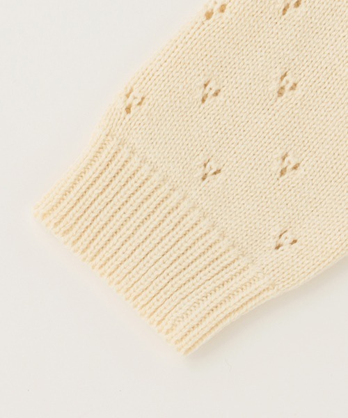 petit main（プティマイン）の「針抜きカーディガン（カーディガン/ボレロ・キッズ・アイボリー/ピンク/ライトグリーン・80ｃｍ/70cm）」の4枚目の写真