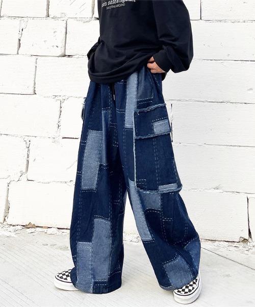 ARULE（アルール）の「『ARULE/アルール』パッチワークワイドデニムパンツ【Y】【CN】（デニムパンツ・メンズ・インディゴブルー・L/XL）」の7枚目の写真