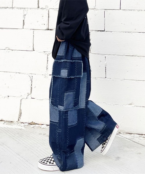 ARULE（アルール）の「『ARULE/アルール』パッチワークワイドデニムパンツ【Y】【CN】（デニムパンツ・メンズ・インディゴブルー・L/XL）」の9枚目の写真