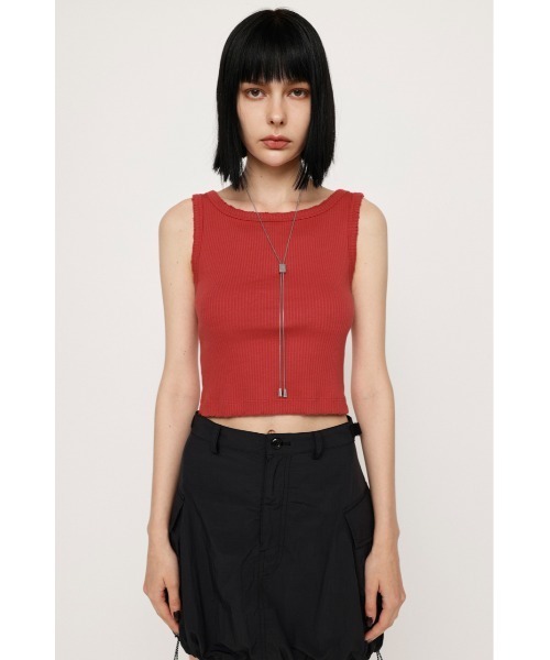 SLY（スライ）の「2WAY DAMAGE CROP TANK 2ウェイ ダメージ クロップド丈 タンクトップ y2k（タンクトップ・レディース・レッド/ブラック/ホワイト・FREE）」の18枚目の写真