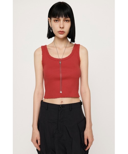 SLY（スライ）の「2WAY DAMAGE CROP TANK 2ウェイ ダメージ クロップド丈 タンクトップ y2k（タンクトップ・レディース・レッド/ブラック/ホワイト・FREE）」の20枚目の写真