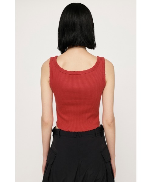 SLY（スライ）の「2WAY DAMAGE CROP TANK 2ウェイ ダメージ クロップド丈 タンクトップ y2k（タンクトップ・レディース・レッド/ブラック/ホワイト・FREE）」の22枚目の写真