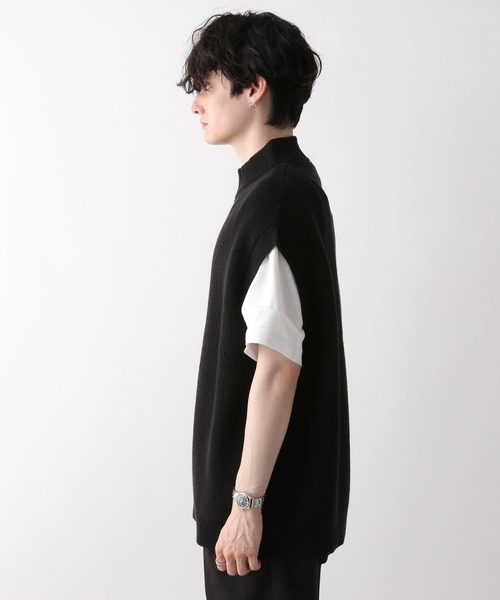 RAGEBLUE(レイジブルー)の「ハーフジップ/モックネックニットベスト(ベスト・メンズ・ホワイト/ブラック/ブラウン・MEDIUM/LARGE)」の7枚目の写真