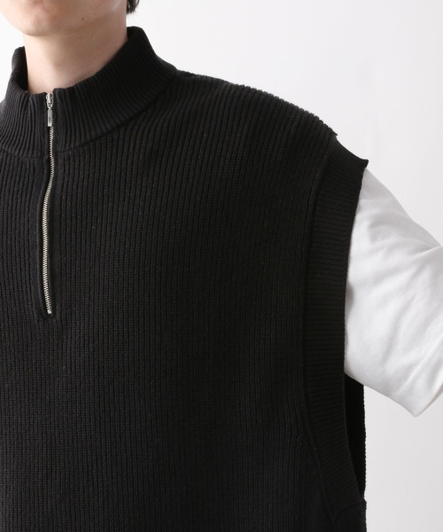 RAGEBLUE(レイジブルー)の「ハーフジップ/モックネックニットベスト(ベスト・メンズ・ホワイト/ブラック/ブラウン・MEDIUM/LARGE)」の10枚目の写真