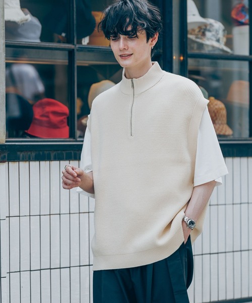 RAGEBLUE(レイジブルー)の「ハーフジップ/モックネックニットベスト(ベスト・メンズ・ホワイト/ブラック/ブラウン・MEDIUM/LARGE)」の17枚目の写真