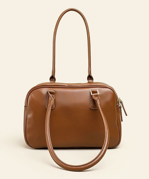 FORTUNY ブラウンレザー ビンテージ ボストンバッグ 鍵付き