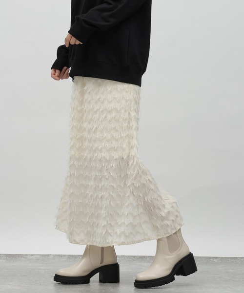 LAKOLE（ラコレ）の「フリンジスカート / 975980（スカート・レディース・アイボリー/ブラック・SMALL/MEDIUM）」の5枚目の写真