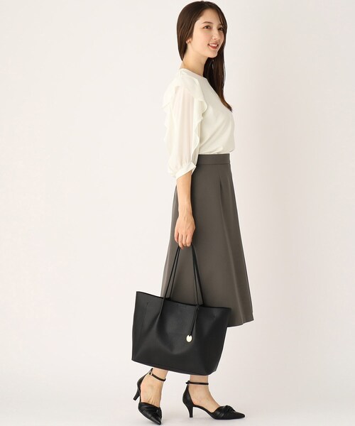 index（インデックス）の「◆セットアップ対応 ストレッチタックフレアスカート/RENU（R）【イージーアイロン/防シワ/洗濯機洗い可】（スカート・レディース・ブルー系その他/ベージュ/ダークブラウン・42/38/36/40）」の5枚目の写真