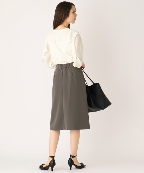 index（インデックス）の「◆セットアップ対応 ストレッチタックフレアスカート/RENU（R）【イージーアイロン/防シワ/洗濯機洗い可】（スカート・レディース・ブルー系その他/ベージュ/ダークブラウン・42/38/36/40）」の6枚目の写真