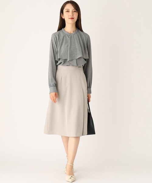 index（インデックス）の「◆セットアップ対応 ストレッチタックフレアスカート/RENU（R）【イージーアイロン/防シワ/洗濯機洗い可】（スカート・レディース・ブルー系その他/ベージュ/ダークブラウン・42/38/36/40）」の9枚目の写真