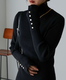 Anss.me | 【Anss.me】リブニット袖口ボタンタートルネックプルオーバー(ニット/セーター)