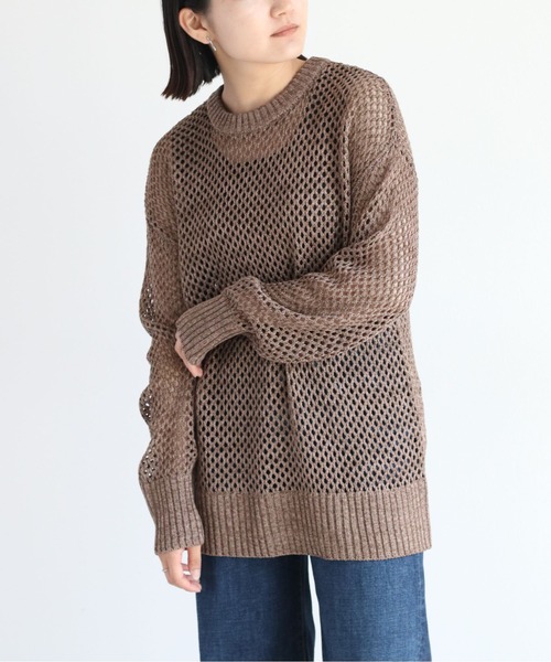 cepo（セポ）の「ミックスカラーシアーニット（ニット/セーター・レディース・ブラウン/ブラック・M）」の11枚目の写真