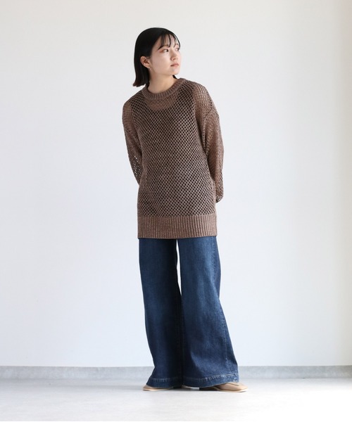 cepo（セポ）の「ミックスカラーシアーニット（ニット/セーター・レディース・ブラウン/ブラック・M）」の14枚目の写真