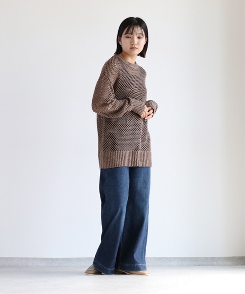 cepo（セポ）の「ミックスカラーシアーニット（ニット/セーター・レディース・ブラウン/ブラック・M）」の15枚目の写真