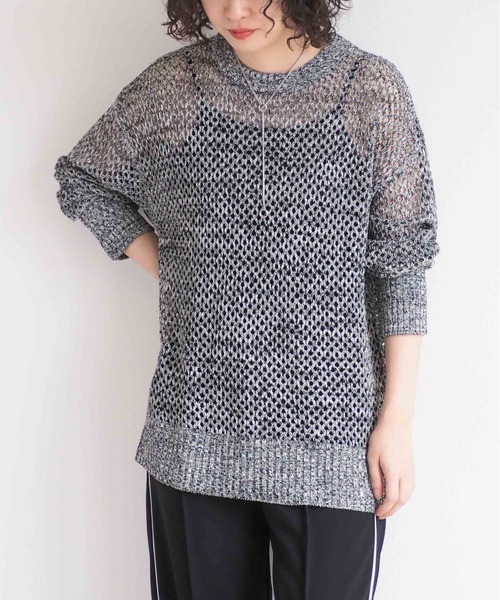 cepo（セポ）の「ミックスカラーシアーニット（ニット/セーター・レディース・ブラウン/ブラック・M）」の3枚目の写真