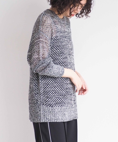 cepo（セポ）の「ミックスカラーシアーニット（ニット/セーター・レディース・ブラウン/ブラック・M）」の5枚目の写真