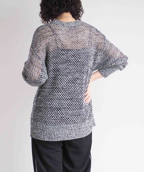 cepo（セポ）の「ミックスカラーシアーニット（ニット/セーター・レディース・ブラウン/ブラック・M）」の6枚目の写真