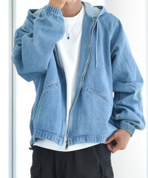 12oz デニム フードジャケット レディース メンズ