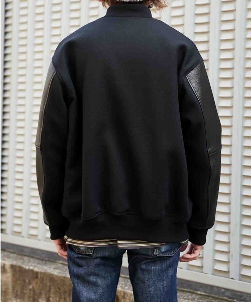 marka（マーカ）の「marka / マーカ：PUFFED AWARD JACKET - wool double cloth -：M23C-18BL01C[COR]（スタジャン・メンズ・ブラック・2）」の5枚目の写真