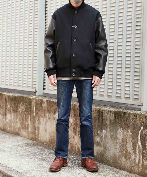 marka（マーカ）の「marka / マーカ：PUFFED AWARD JACKET - wool double cloth -：M23C-18BL01C[COR]（スタジャン・メンズ・ブラック・2）」の7枚目の写真