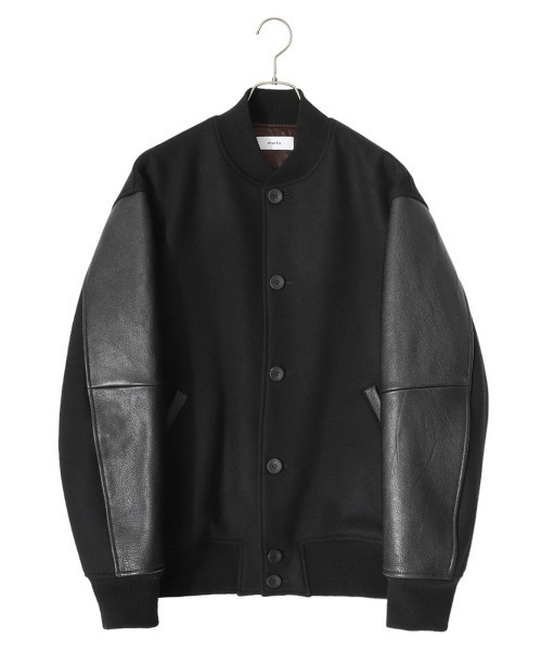 marka（マーカ）の「marka / マーカ：PUFFED AWARD JACKET - wool double cloth -：M23C-18BL01C[COR]（スタジャン・メンズ・ブラック・2）」の9枚目の写真