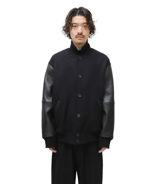 marka（マーカ）の「marka / マーカ：PUFFED AWARD JACKET - wool double cloth -：M23C-18BL01C[COR]（スタジャン・メンズ・ブラック・2）」の15枚目の写真