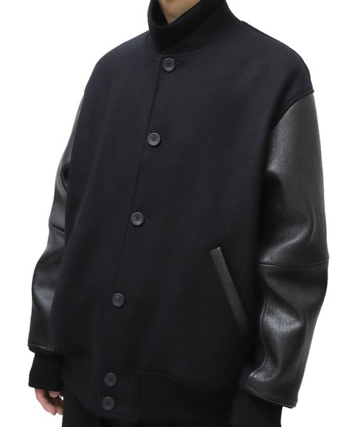 marka（マーカ）の「marka / マーカ：PUFFED AWARD JACKET - wool double cloth -：M23C-18BL01C[COR]（スタジャン・メンズ・ブラック・2）」の19枚目の写真