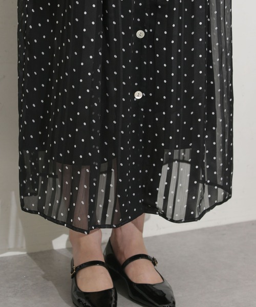 Ballets 黒・白ドット 長袖ワンピース Ballets 黒・白ドット 長袖ワンピース