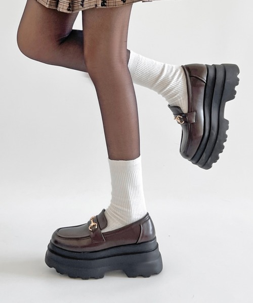 Shoes in Closet（シューズインクローゼット）の「厚底 トリプルソール ボリューム ビット ローファー 6319（ローファー・レディース・ブラック系その他/ブラック/ホワイト/ダークブラウン・LL/S/L/M）」の4枚目の写真