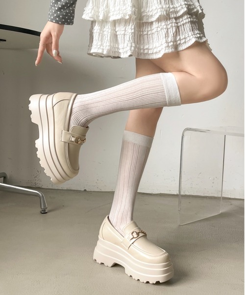 Shoes in Closet（シューズインクローゼット）の「【新色予約販売開始】軽量 厚底 トリプルソール ボリューム ビット ローファー 6319（ローファー・レディース・ブラック系その他/ブラック/ホワイト/ダークブラウン/アイボリー・LL/S/L/M）」の3枚目の写真