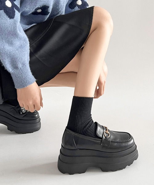 Shoes in Closet（シューズインクローゼット）の「【新色予約販売開始】軽量 厚底 トリプルソール ボリューム ビット ローファー 6319（ローファー・レディース・ブラック系その他/ブラック/ホワイト/ダークブラウン/アイボリー・LL/S/L/M）」の17枚目の写真