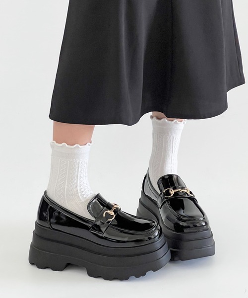 Shoes in Closet（シューズインクローゼット）の「【新色予約販売開始】軽量 厚底 トリプルソール ボリューム ビット ローファー 6319（ローファー・レディース・ブラック系その他/ブラック/ホワイト/ダークブラウン/アイボリー・LL/S/L/M）」の18枚目の写真