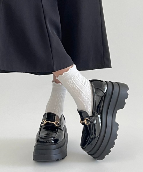 Shoes in Closet（シューズインクローゼット）の「【新色予約販売開始】軽量 厚底 トリプルソール ボリューム ビット ローファー 6319（ローファー・レディース・ブラック系その他/ブラック/ホワイト/ダークブラウン/アイボリー・LL/S/L/M）」の20枚目の写真