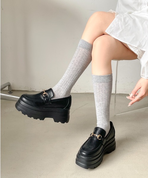Shoes in Closet（シューズインクローゼット）の「【新色予約販売開始】軽量 厚底 トリプルソール ボリューム ビット ローファー 6319（ローファー・レディース・ブラック系その他/ブラック/ホワイト/ダークブラウン/アイボリー・LL/S/L/M）」の22枚目の写真