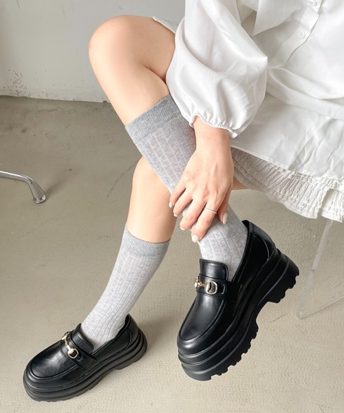 Shoes in Closet（シューズインクローゼット）の「【新色予約販売開始】軽量 厚底 トリプルソール ボリューム ビット ローファー 6319（ローファー・レディース・ブラック系その他/ブラック/ホワイト/ダークブラウン/アイボリー・LL/S/L/M）」の21枚目の写真